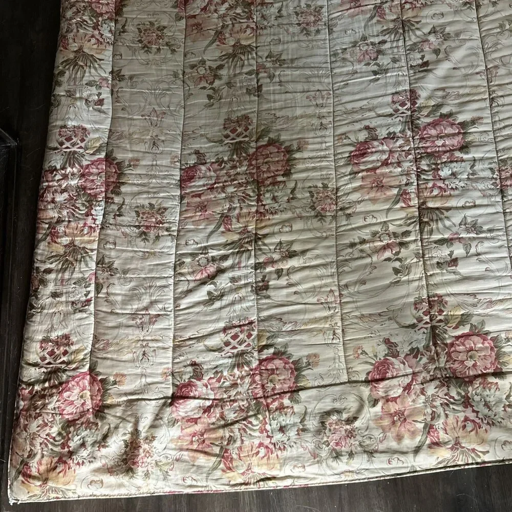 Vintage Ralph Lauren Genevieve Bedspread Queen 92x102 Corner Wear See Pictures